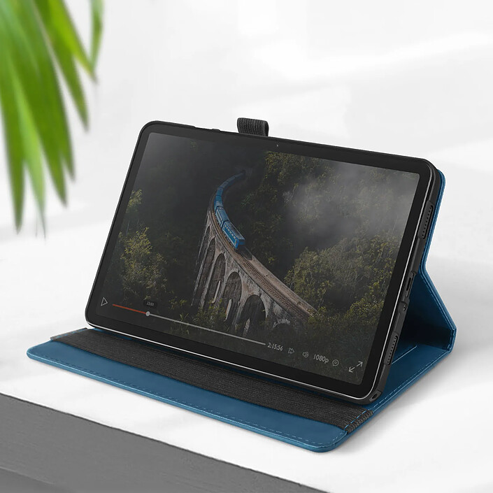 Avizar Étui pour Samsung Tab A9 Plus Clapet Multi-compartiment Support Vidéo Bleu pas cher