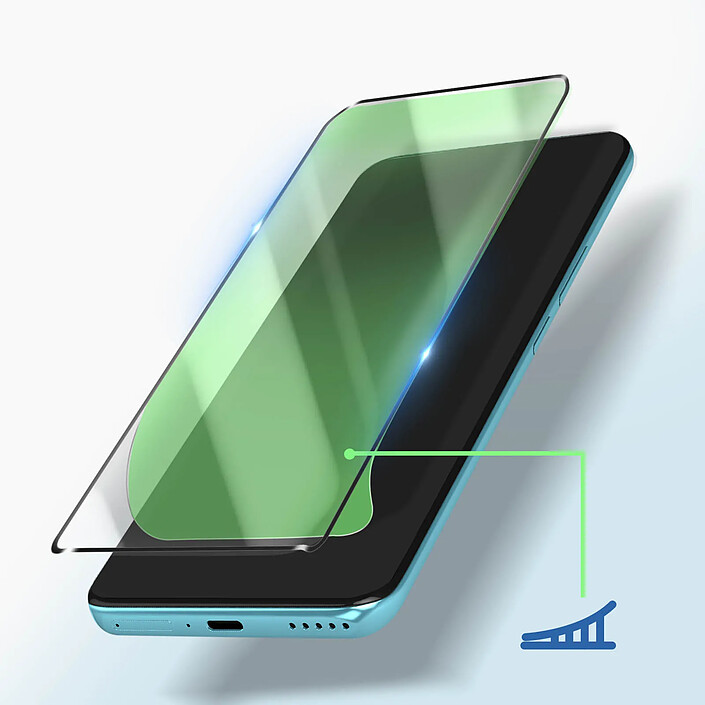 Avizar Verre Trempé pour Honor 90 Adhésion totale Bord Biseauté Antichoc Noir pas cher