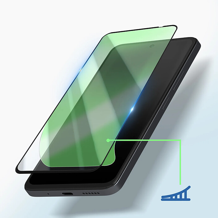 Avizar Verre Trempé pour Xiaomi Redmi 12 / 13 Adhésion Totale Biseauté Noir pas cher