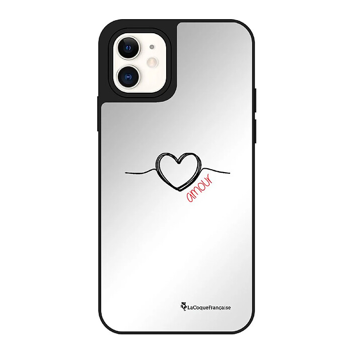 LaCoqueFrançaise Coque iPhone 11 miroir Coeur Noir Amour Design .