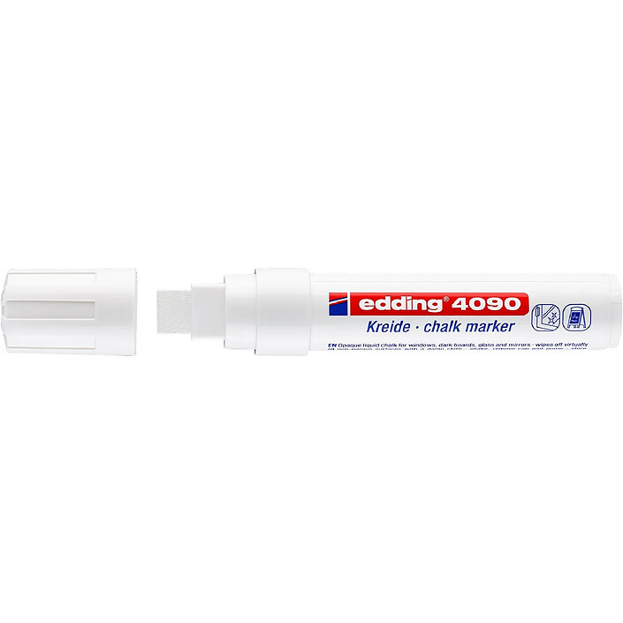 EDDING Marqueur Craie Liquide 4090 Blanc Large 4-15 mm x 5