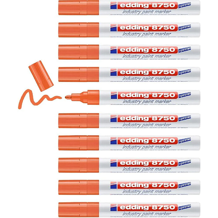 EDDING Marqueur Peinture 8750 Spécial Industrie Orange 2-4 mm x 10