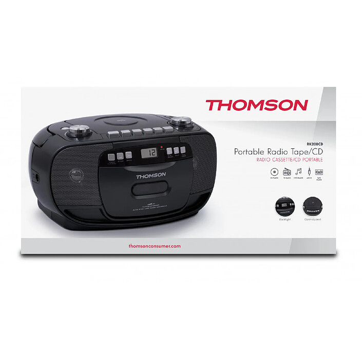 Thomson RK200CD - Lecteur CD / Cassette + Radio Portable pas cher