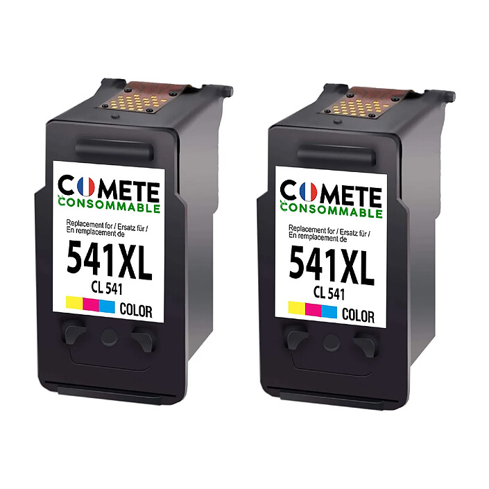COMETE - 541 XL - 2 Cartouches d'encre Compatible pour Canon - Couleur - Marque française