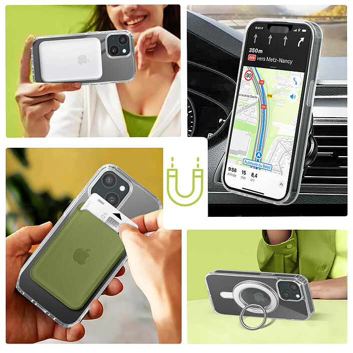 Avis Moxie Coque MagSafe pour iPhone 15 Rigide Contour Souple Transparent