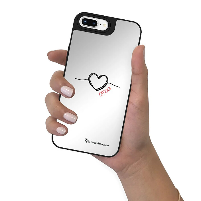 Acheter LaCoqueFrançaise Coque iPhone 7 Plus/8 Plus miroir Coeur Noir Amour Design