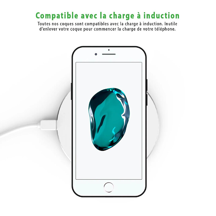 LaCoqueFrançaise Coque iPhone 7 Plus/8 Plus miroir Coeur Noir Amour Design pas cher