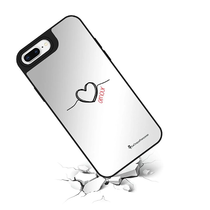 Avis LaCoqueFrançaise Coque iPhone 7 Plus/8 Plus miroir Coeur Noir Amour Design