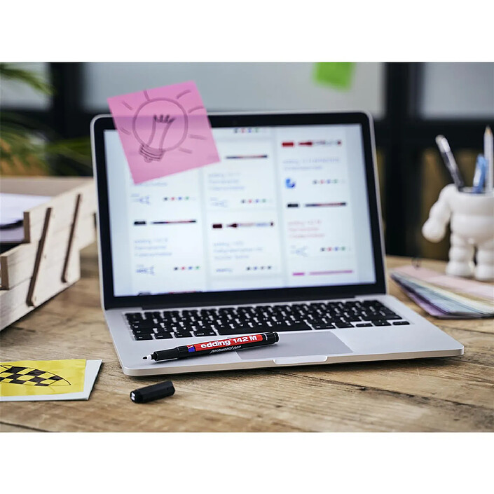 EDDING Feutre Permanent 142M Noir Pointe Moyenne 1 mm x 10 pas cher