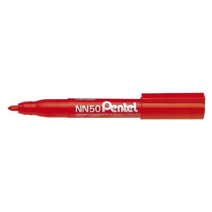 PENTEL marqueur permanent GREEN-LABEL NN50, rouge x 12