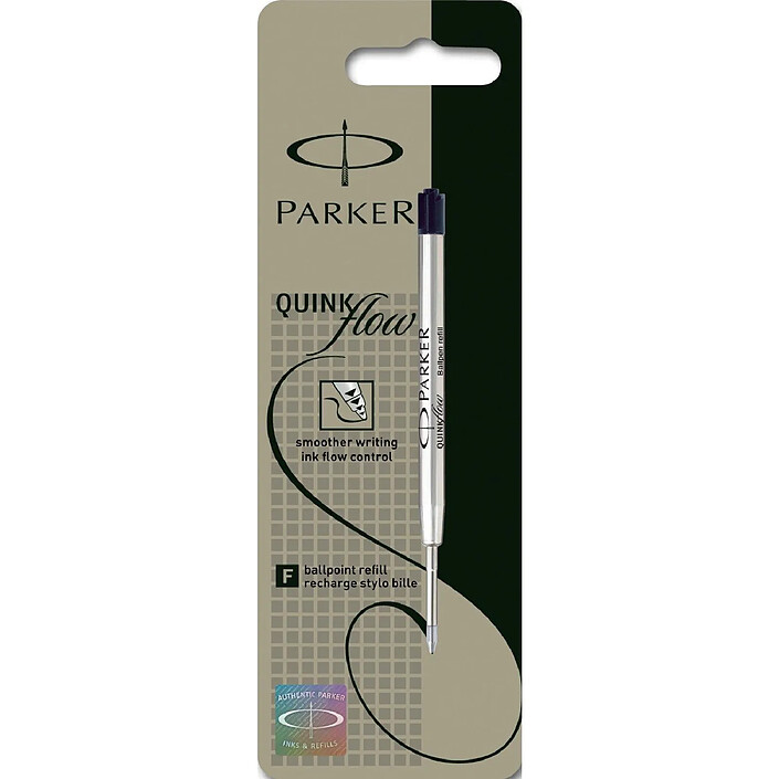 PARKER Blister Une Recharge Stylo bille QUINKflow Pointe Fine Noire