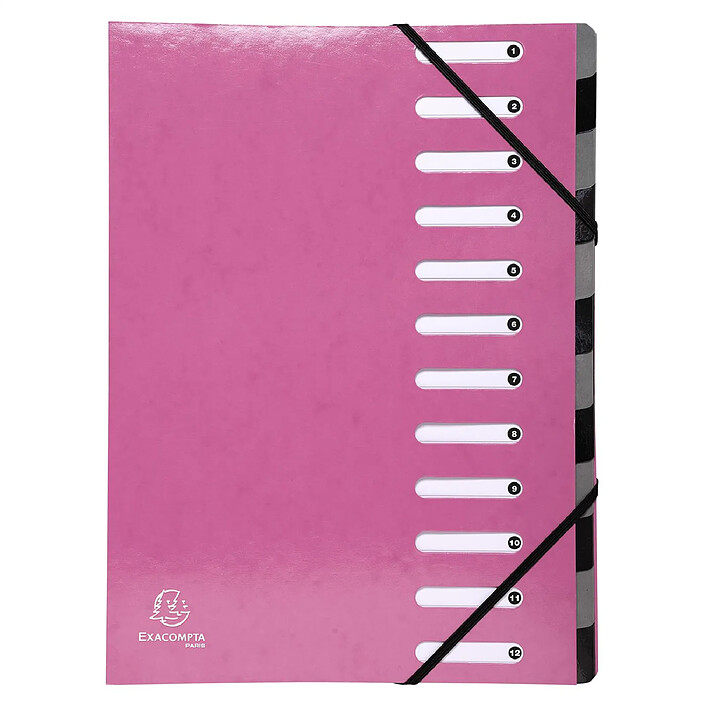 EXACOMPTA Trieur Harmonika Iderama 12 compartiments - Rose x 6
