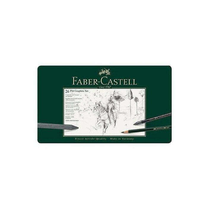 FABER-CASTELL Set Pitt Graphite boîte métal 26 Pièces