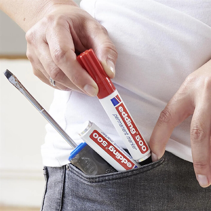 Acheter EDDING Marqueur Permanent 500 Corps Alu Marron Pointe Biseautée 2-7 mm