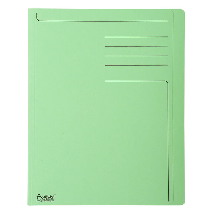 EXACOMPTA Pack 100 Chemises à bord décalé Forever® 280g Imprimée - 24x32cm - Vert
