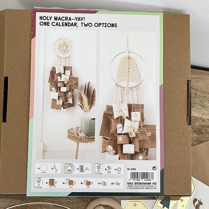 FOLIA Kit pour calendrier de l'Avent MACRAME, 55 pièces pas cher