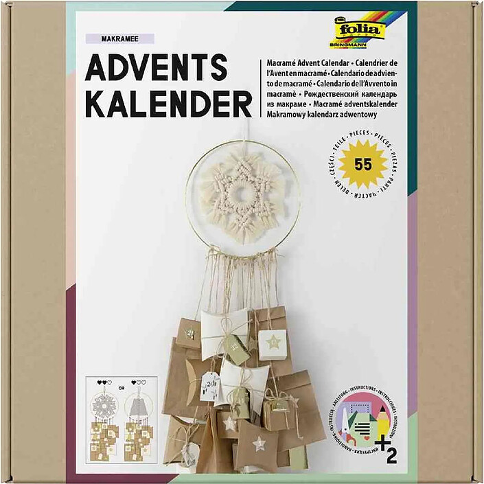 FOLIA Kit pour calendrier de l'Avent MACRAME, 55 pièces