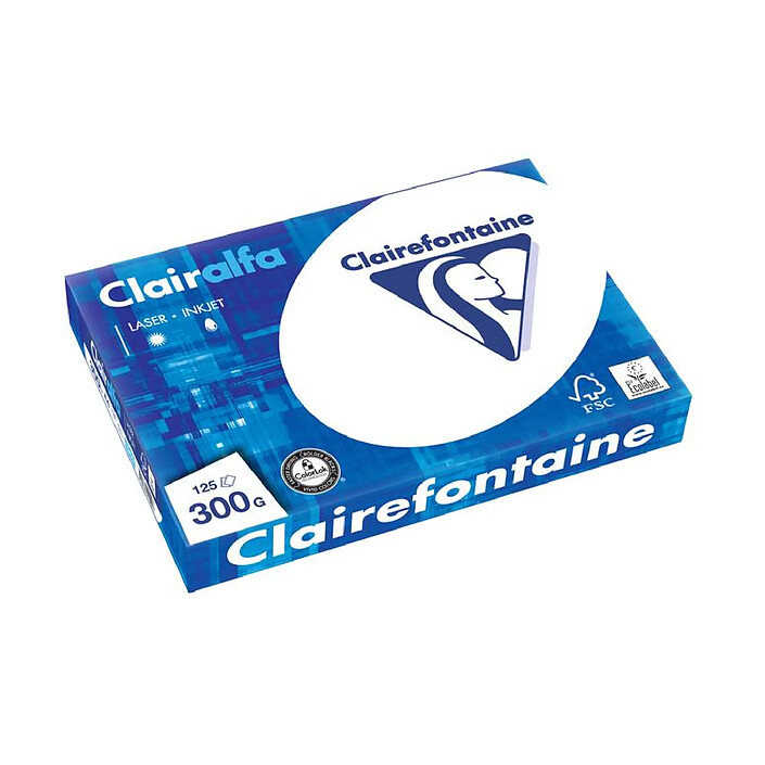 CLAIRALFA Ramette de 125 Feuilles Papier A4 210x297 300g Blanc 171 CIE x 5