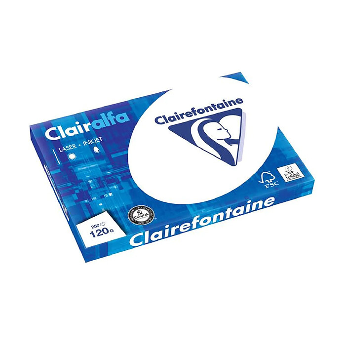 CLAIRALFA Ramette 250 Feuilles Papier 120g A3 420x297 mm Certifié FSC Blanc x 5