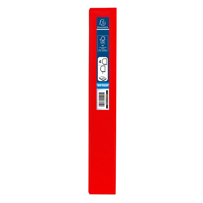 Avis EXACOMPTA Classeur personnalisable Kreacover A4 Maxi 4 Ax Diam 25 mm Dos 47 mm Rouge