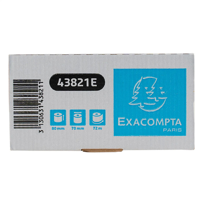Acheter EXACOMPTA Bobine pour tickets de caisse 80x70mm - 72m - 1 pli thermique 48g/m2. - Blanc x 48