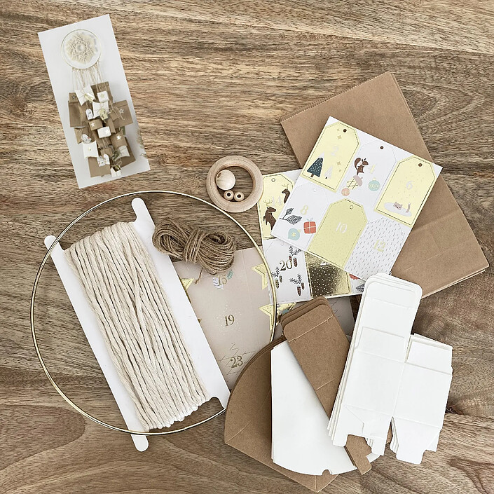 Avis FOLIA Kit pour calendrier de l'Avent MACRAME, 55 pièces