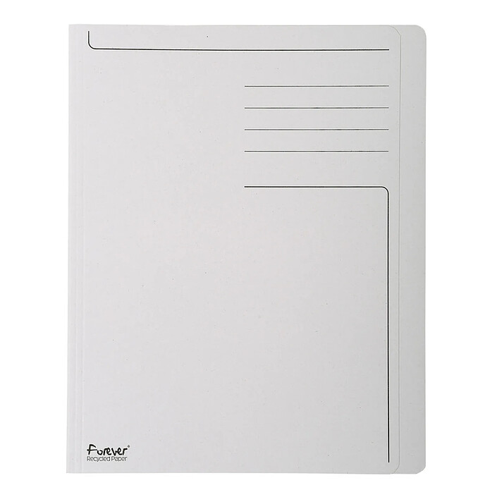 EXACOMPTA Pack 100 Chemises à bord décalé Forever® 280g Imprimée - 24x32cm - Gris