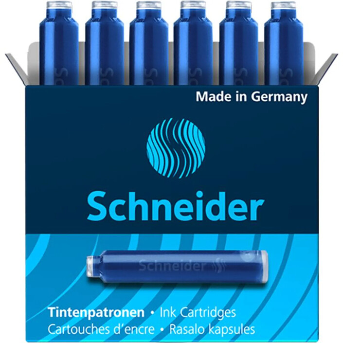 SCHNEIDER Cartouche d'encre Bleu royal effaçable Boîte 6 x 50