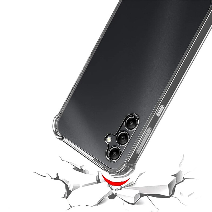 Evetane Coque Samsung Galaxy A14 Antichoc coins renforcés Silicone + 2 Vitres en verre trempé Protection écran pas cher