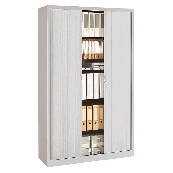 VINCO Armoire Monoclass120 H.198x L.120xP.43 cm 4 Tablettes Gris clair