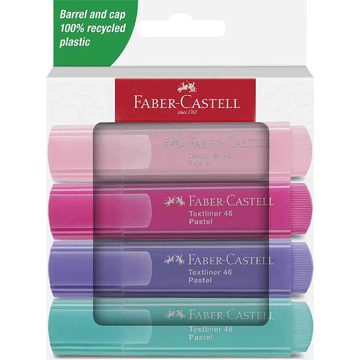 FABER-CASTELL Etui de 4 Surligneurs TEXTLINER 46 PASTEL