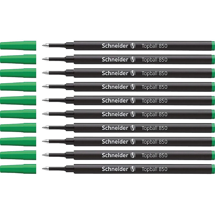 SCHNEIDER Recharge pour roller Topball 850 05 verte x 10