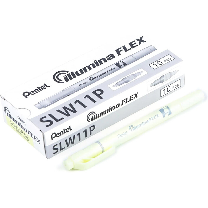 PENTEL Surligneur Illumina Flex Pastel, jaune pastel x 10