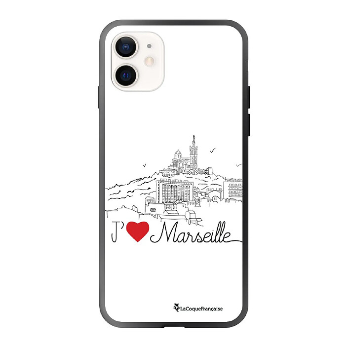 LaCoqueFrançaise Coque iPhone 12 Mini Coque Soft Touch Glossy J'aime Marseille Design