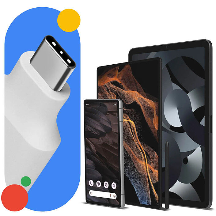 Avis Google Adaptateur Google Original USB OTG femelle vers USB-C mâle, Blanc