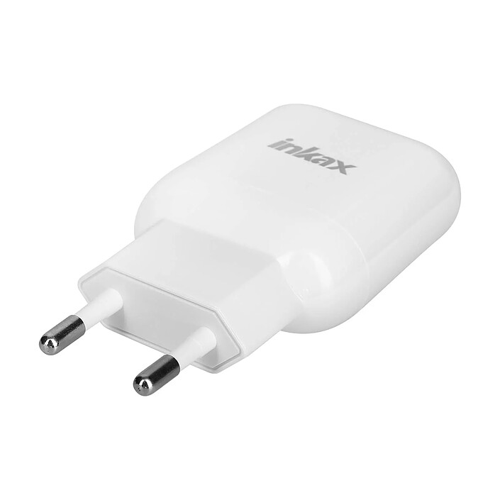 Inkax Chargeur secteur 2x ports USB 2.1A + 1.0A Recharge Rapide Inkax - Blanc pas cher