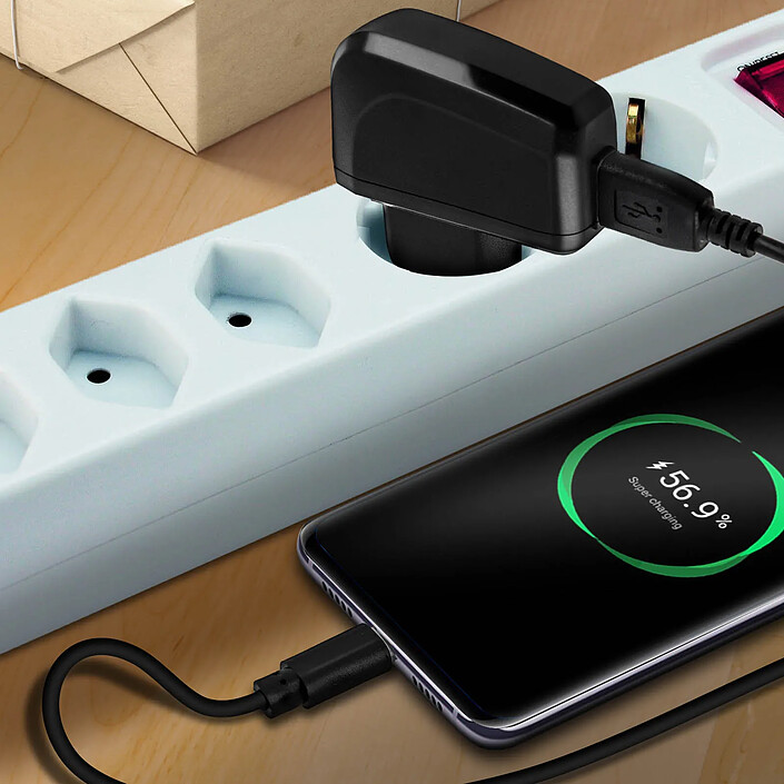 Acheter Blue Star Chargeur Secteur 2A Smartphone et Câble USB Type C Flexible 1m Bluestar Noir