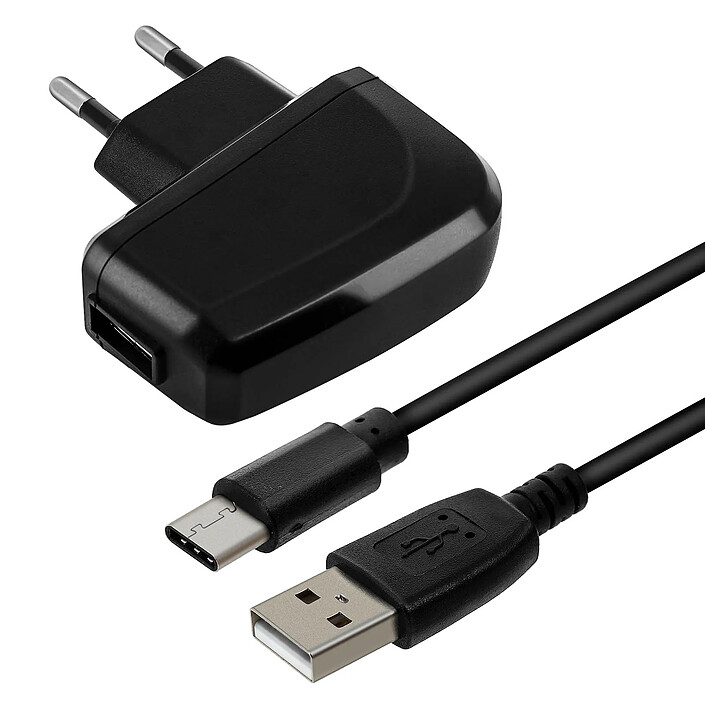 Blue Star Chargeur Secteur 2A Smartphone et Câble USB Type C Flexible 1m Bluestar Noir