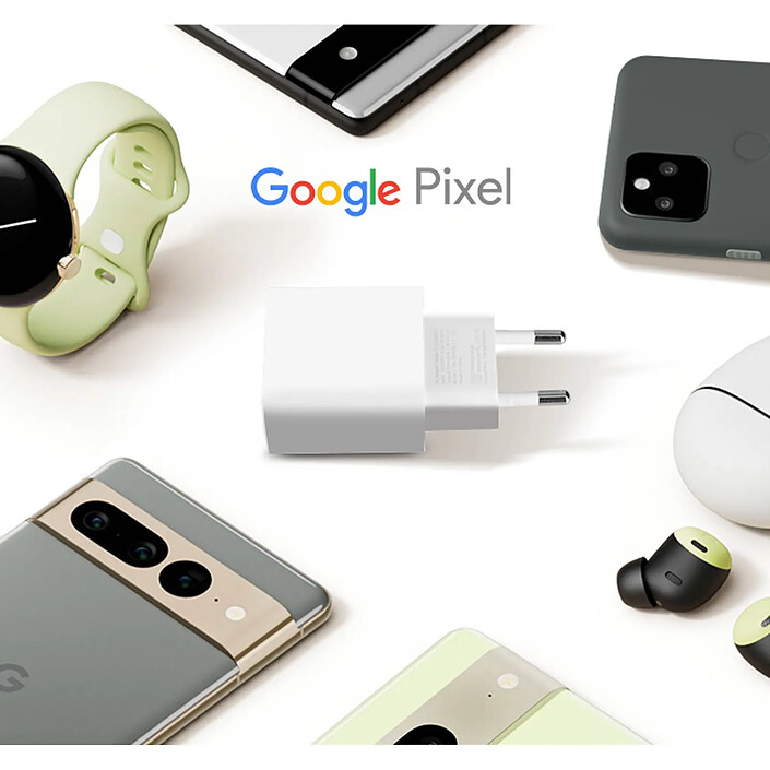Avis Google Chargeur Secteur Google Original USB-C 18W + Câble de Charge USB-C Blanc