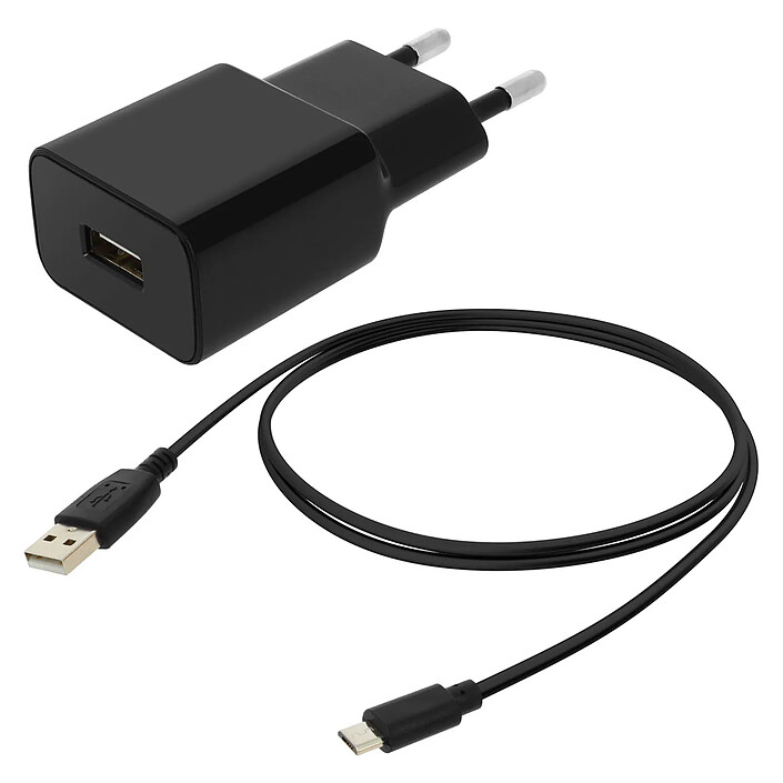 Maxlife Chargeur Secteur USB 1A Smartphone Téléphone + Câble micro-USB Noir