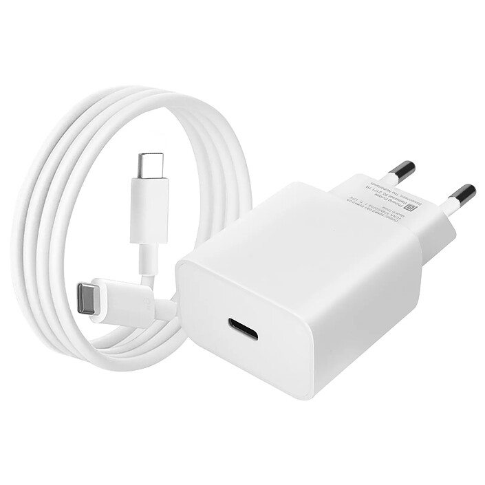 Google Chargeur Secteur Google Original USB-C 18W + Câble de Charge USB-C Blanc