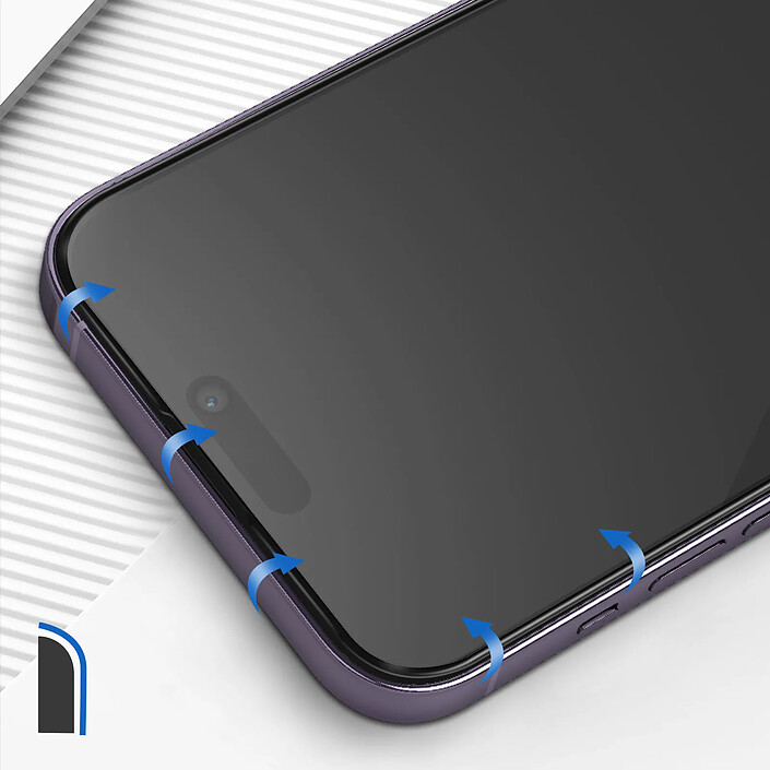 Avis Blue Star Verre Trempé pour iPhone 14 Pro Max Dureté 9H Biseauté Adhésion Totale Noir
