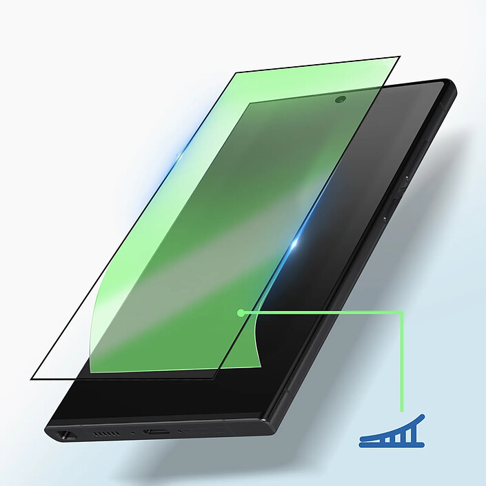 Acheter Avizar Verre Trempé pour Samsung Galaxy S24 Ultra Adhésion Totale Noir transparent