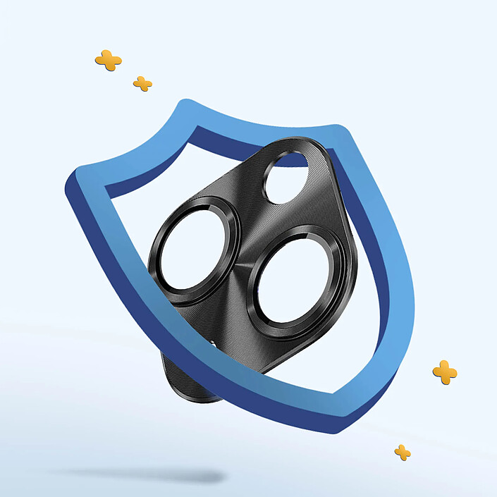 Acheter enkay Verre Trempé Caméra pour iPhone 15 et 15 Plus Cadre Alliage Aluminium Enkay Noir