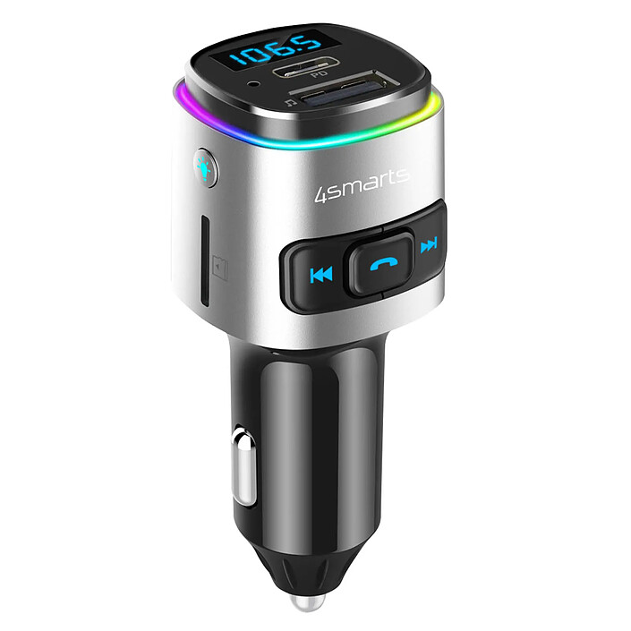 4smarts Transmetteur FM Bluetooth avec Chargeur Voiture USB et USB-C PD 18W 4smarts Noir