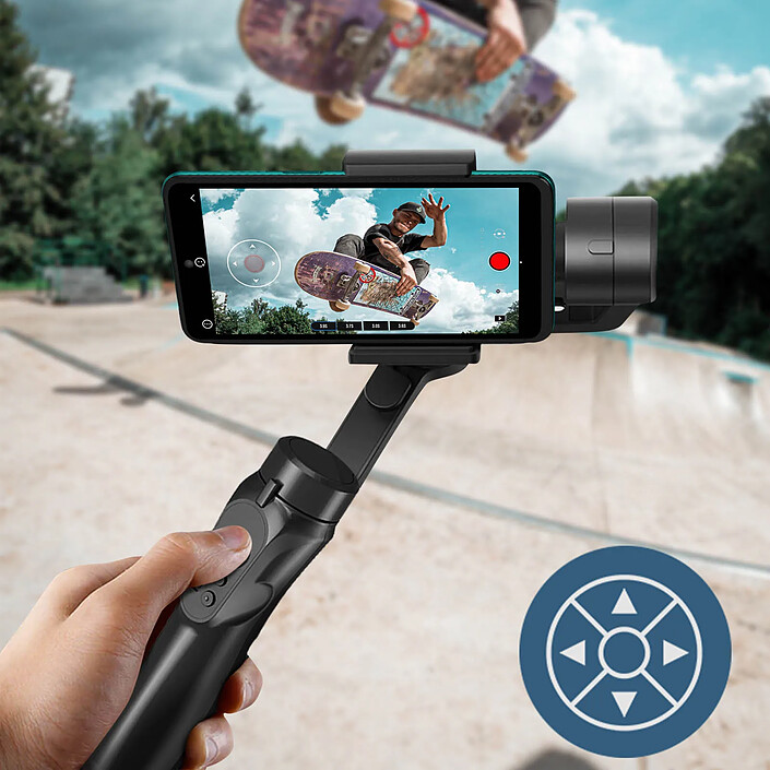 Acheter Avizar Stabilisateur Gimbal Smartphone 3 Axes Poignée Trépied Bluetooth Noir