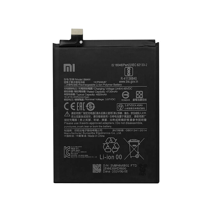 Clappio Batterie pour Xiaomi Mi 10T Lite 5G 4720mAh compatible BM4W