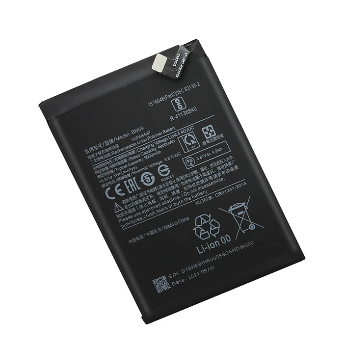 Clappio Batterie pour Xiaomi Redmi Note 10 et 10S 4900mAh BN59
