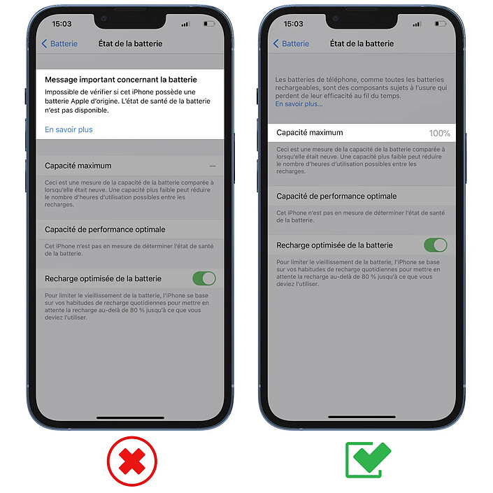 Avis Clappio Batterie Sans BMS pour iPhone 13 Pro Max Capacité 4352mAh