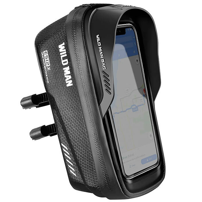 Wildman Sacoche Vélo Étanche 1L Tactile Double Fixation à Bague ES12X Noir